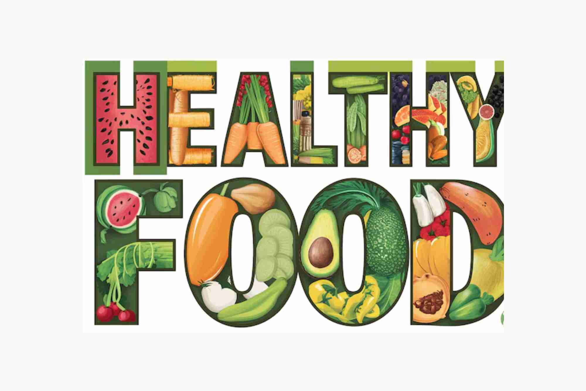 Healthy Food Word Clipart