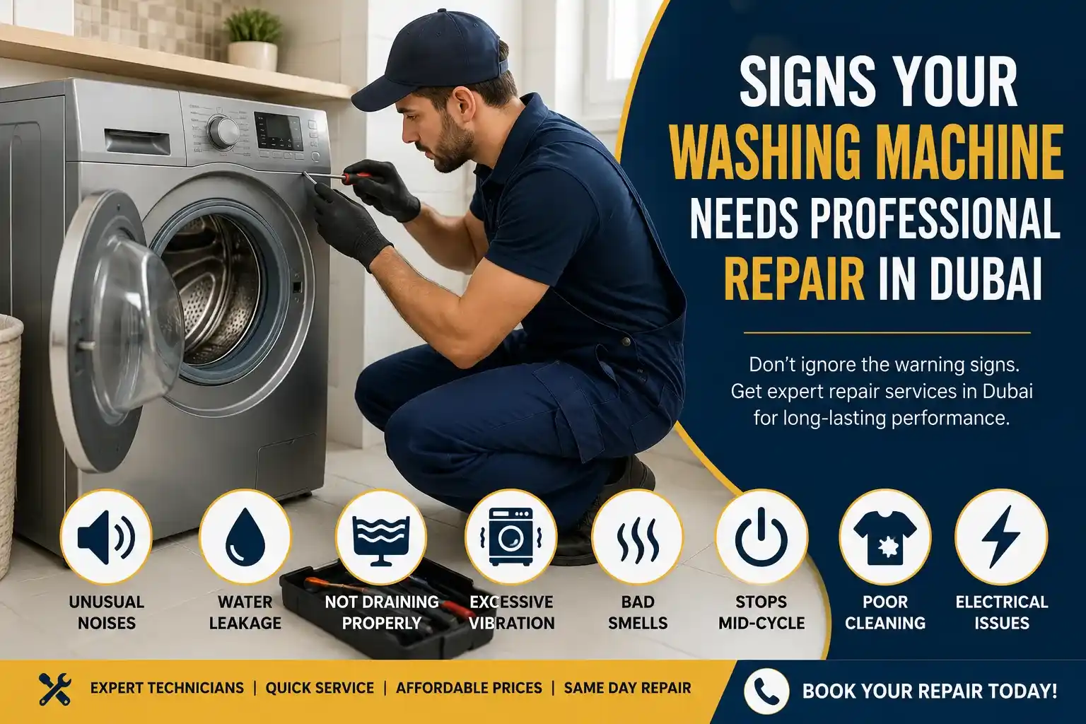 Signs Your Washing Machine Needs Professional Repair in Dubai